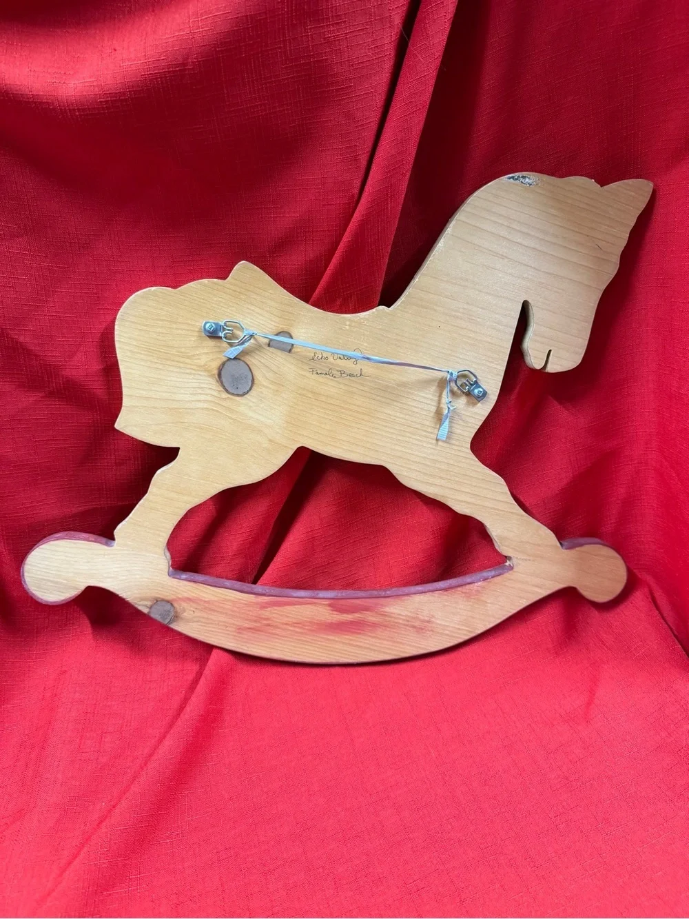 Vintage Decorative Painted Rocking Horse Wall Folk  Art Nursery Wall Hanging